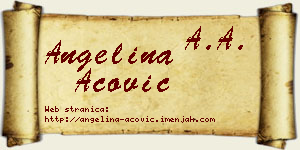 Angelina Acović vizit kartica